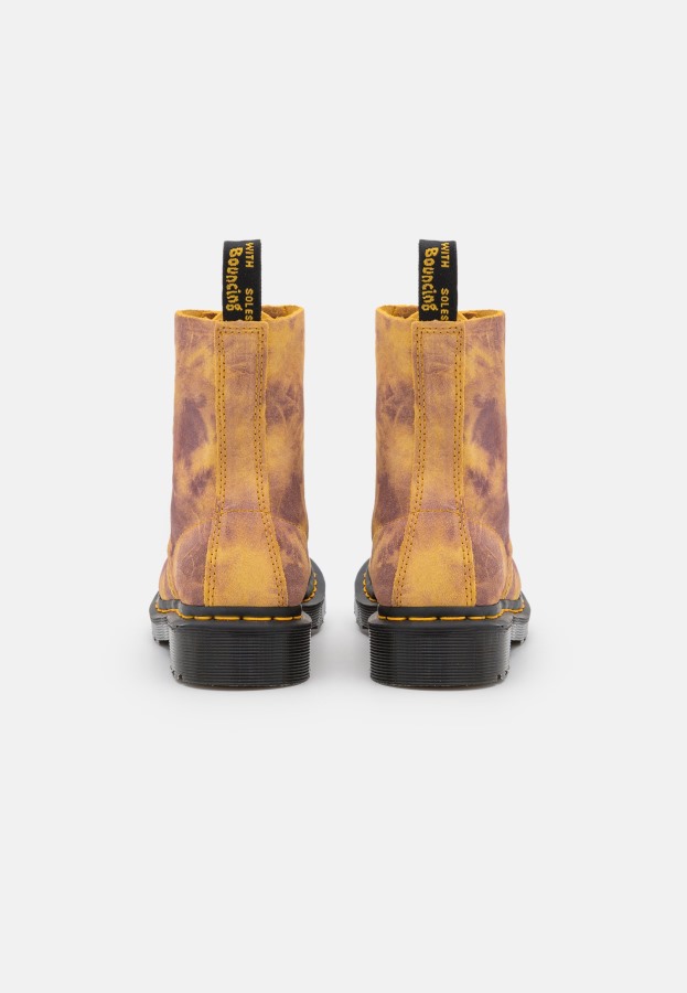 Brent Gul Dr.martens Norge 1460 Pascal Ankelstøvletter Med Snøring