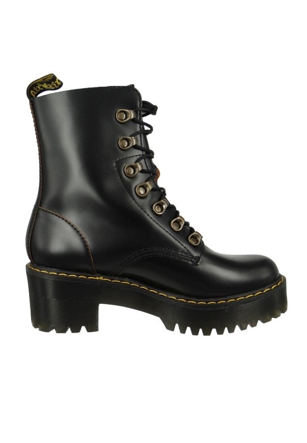 Sorte Dr.martens Norge Leona Ankelstøvletter Med Snøre