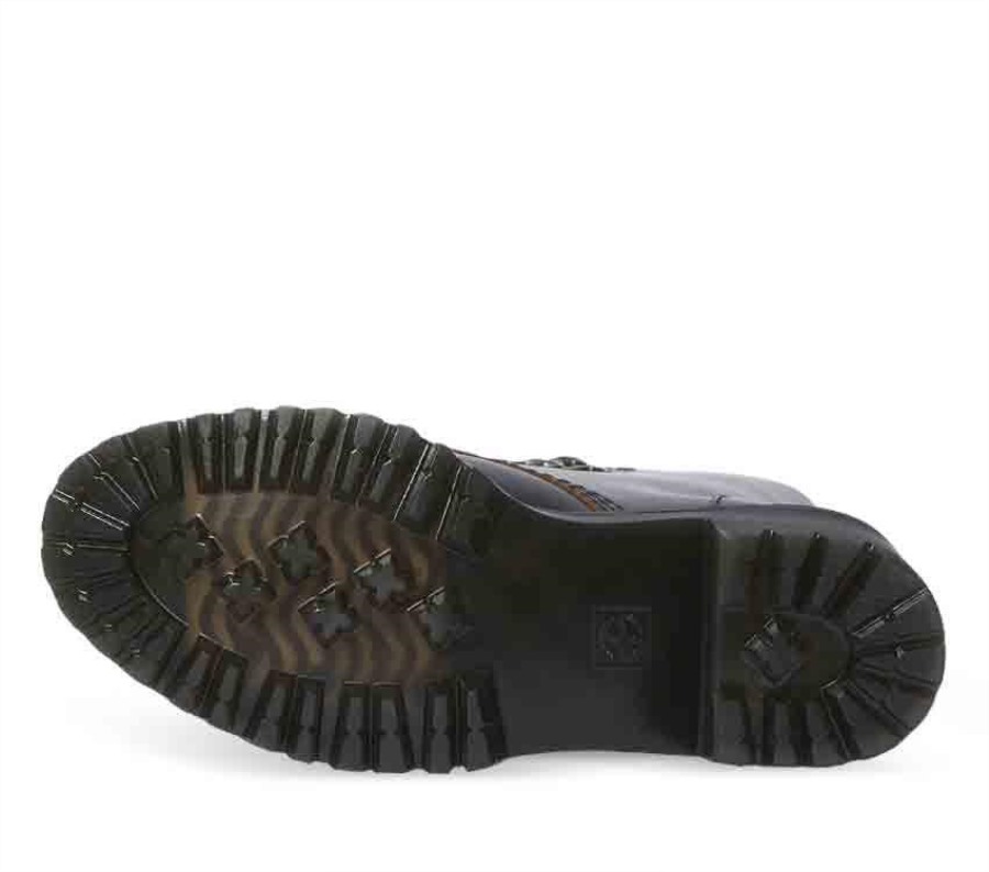 Svart Vintage Glatt Dr.martens Norge Leona Vintage Støvel Med Hæl