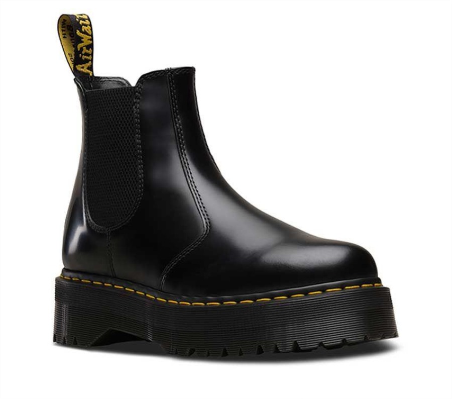 Sort Polert Glatt Dr.martens Norge 2976 Quad