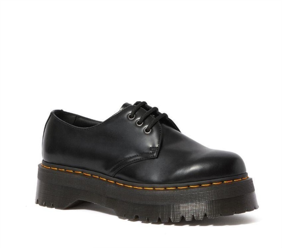 Dr.martens Norge 1461 Quad Polert Glatt Sort Polert Glatt