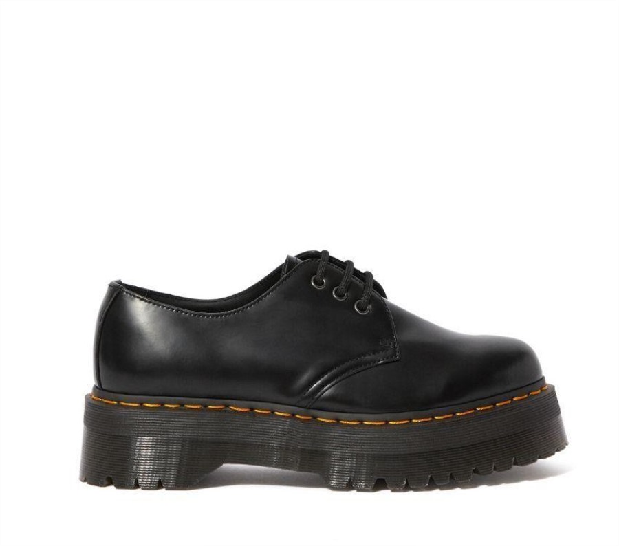 Dr.martens Norge 1461 Quad Polert Glatt Sort Polert Glatt