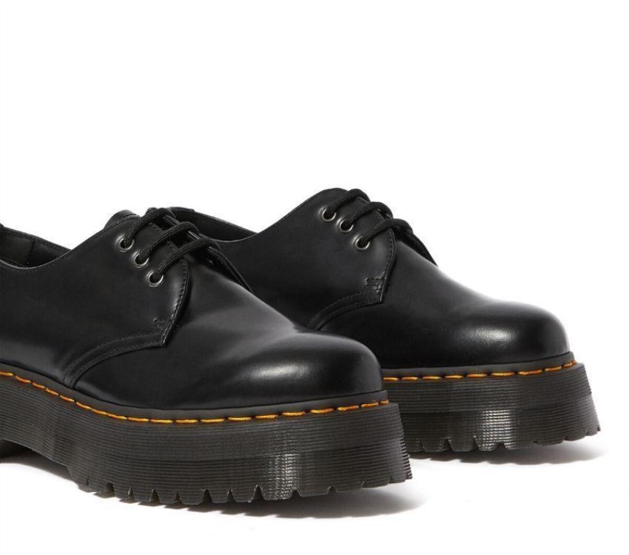 Dr.martens Norge 1461 Quad Polert Glatt Sort Polert Glatt