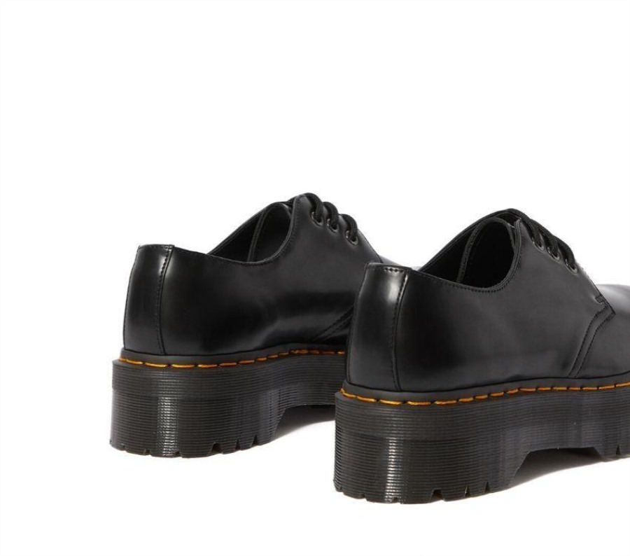 Dr.martens Norge 1461 Quad Polert Glatt Sort Polert Glatt