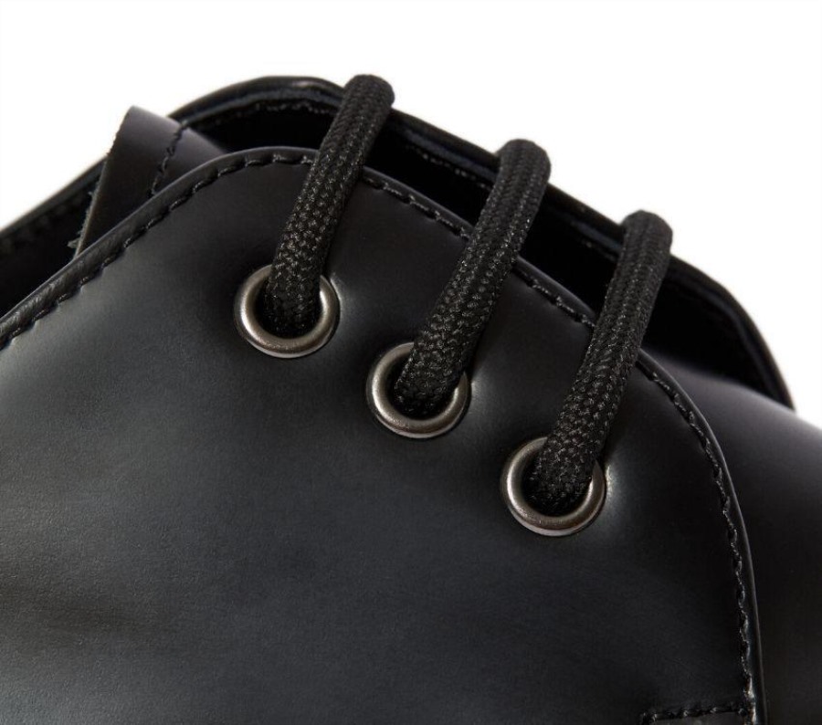 Dr.martens Norge 1461 Quad Polert Glatt Sort Polert Glatt