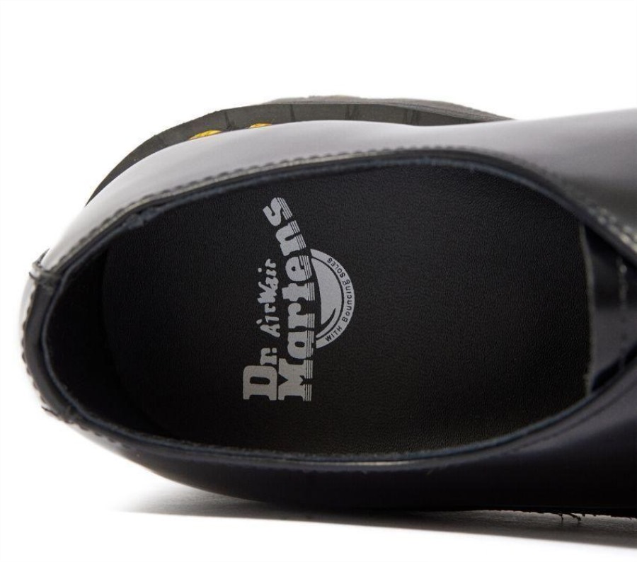 Dr.martens Norge 1461 Quad Polert Glatt Sort Polert Glatt