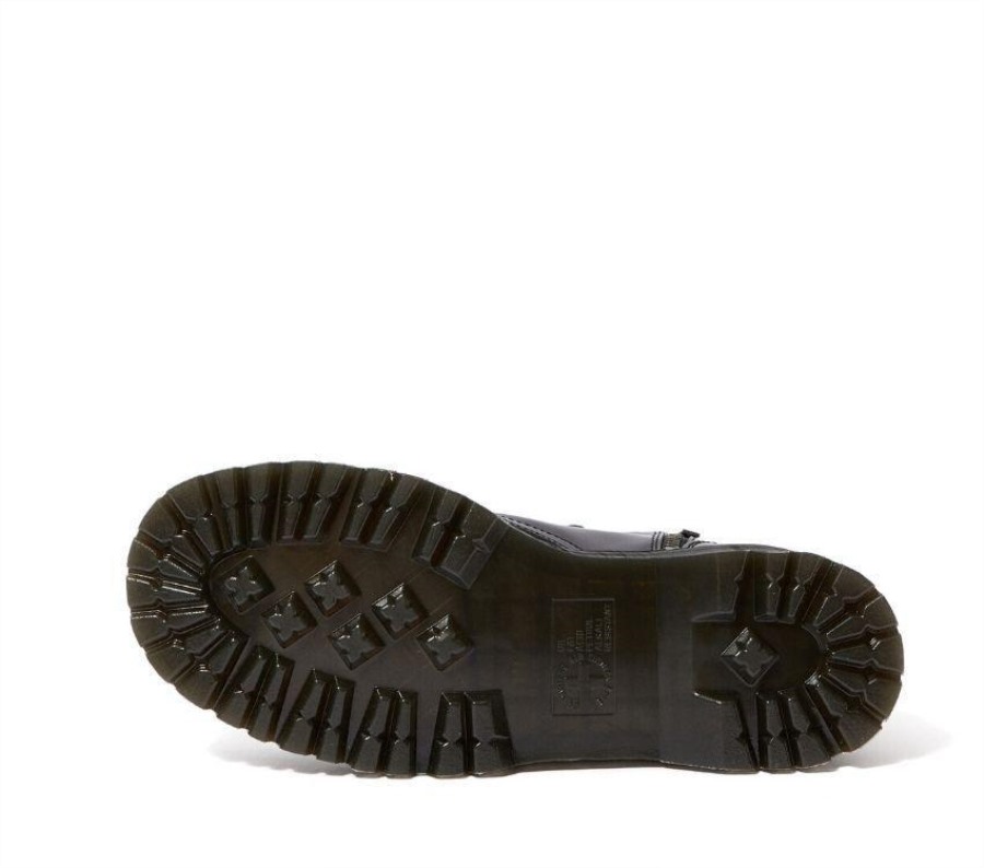 Dr.martens Norge 1461 Quad Polert Glatt Sort Polert Glatt