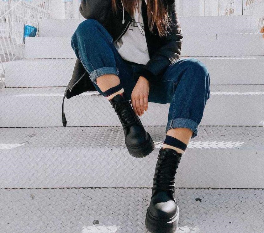 Dr.martens Norge Jadon Ii Mono Vegan Black Felix Rub Off