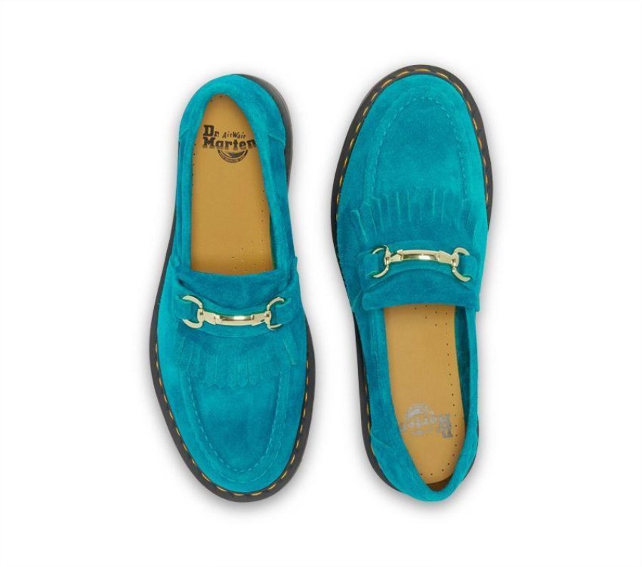 Adrian Snaffle Loafer Dr.martens Norge Turkis Desert Oasis Semsket Skinn