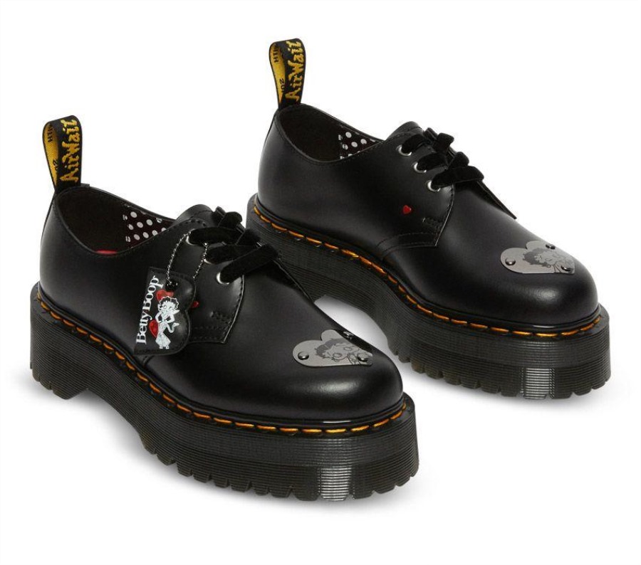 Svart Dr.martens Norge Betty Boop 1461 Quad