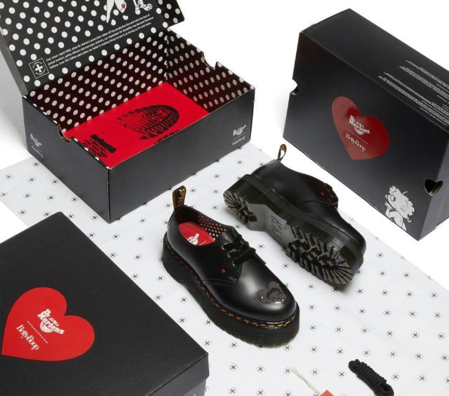 Svart Dr.martens Norge Betty Boop 1461 Quad