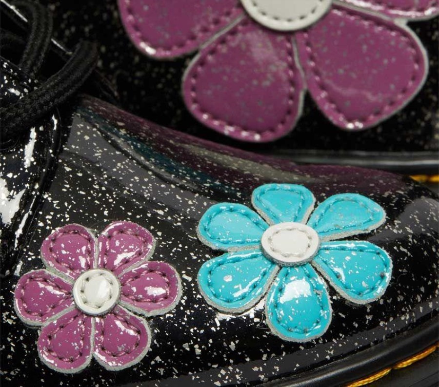 Sort Dr.martens Norge Junior 1460 Glitter Patent