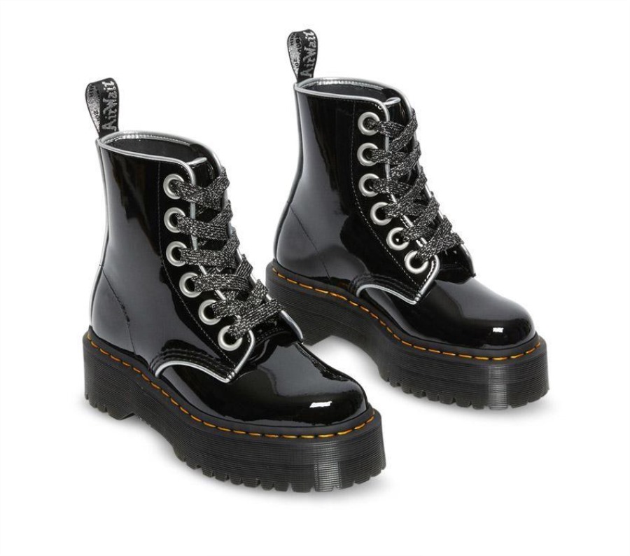 Sorte Dr. Martens Norge Molly Patentlamper