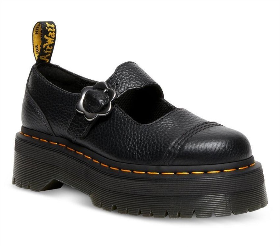 Svartmalt Nappa Dr.martens Norge Addina Quad Flower