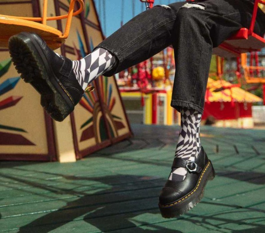 Svartmalt Nappa Dr.martens Norge Addina Quad Flower