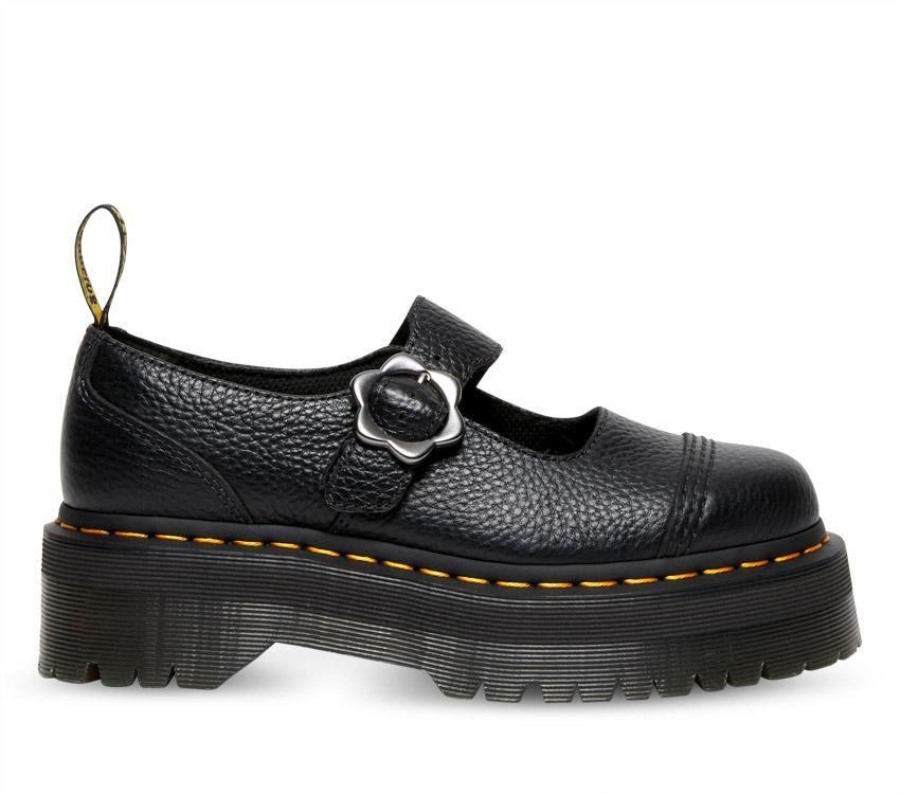 Svartmalt Nappa Dr.martens Norge Addina Quad Flower