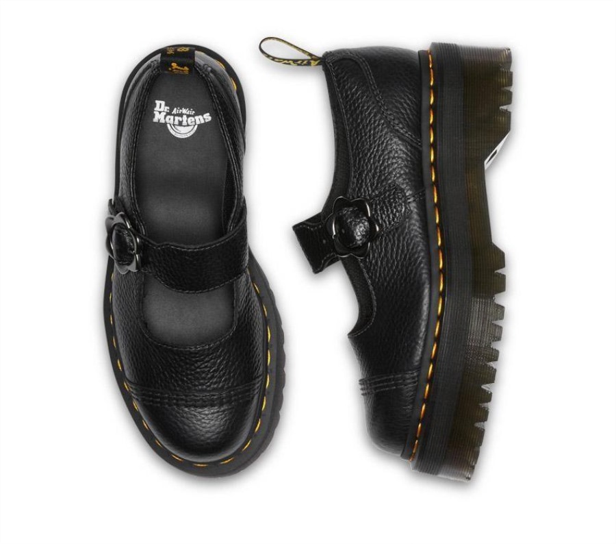 Svartmalt Nappa Dr.martens Norge Addina Quad Flower