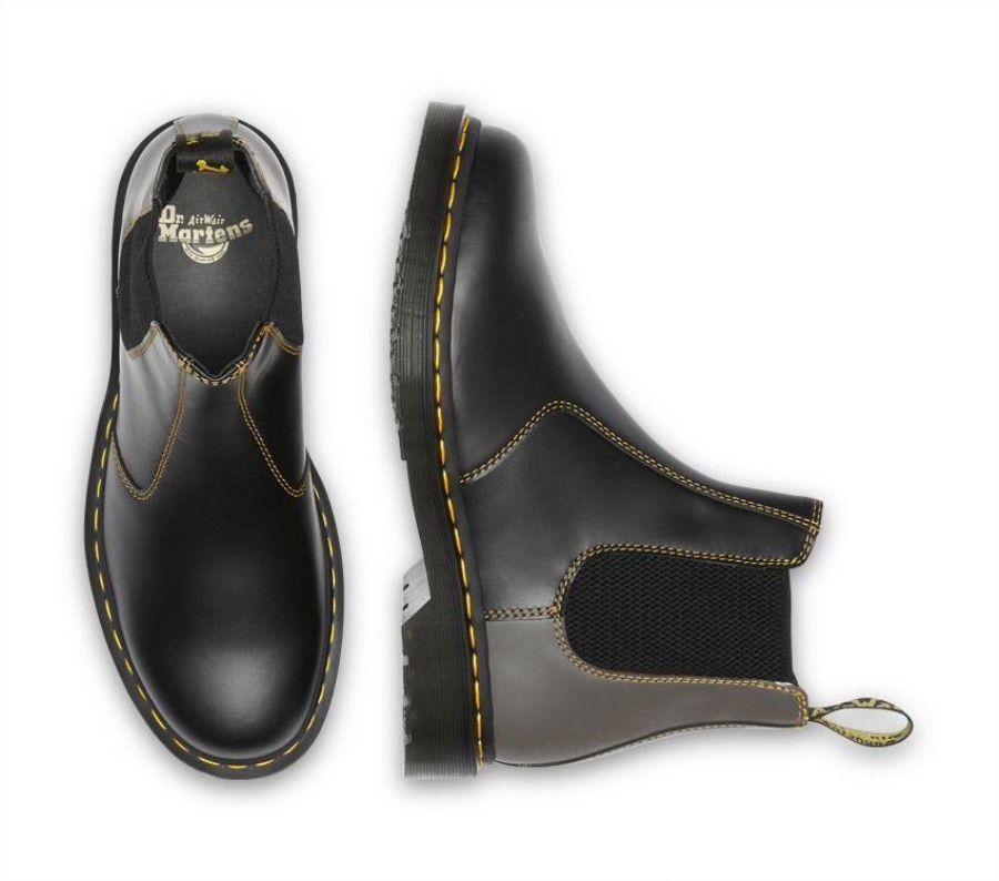 Sort Glatt Dr.martens Norge 2976 Chelsea Smooth Clash