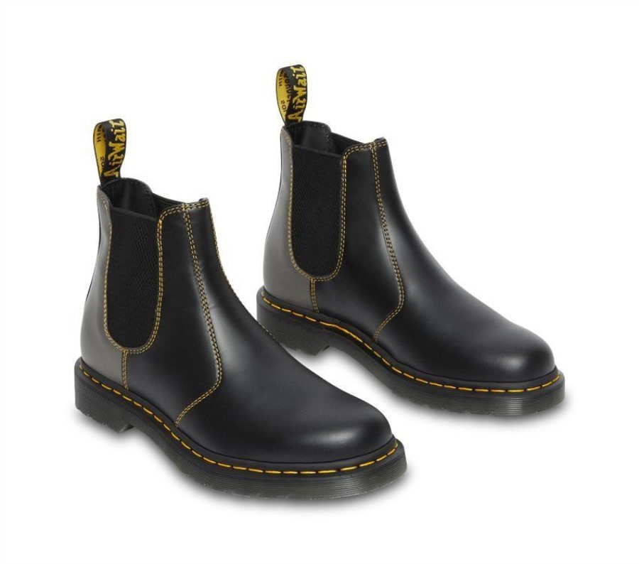 Sort Glatt Dr.martens Norge 2976 Chelsea Smooth Clash