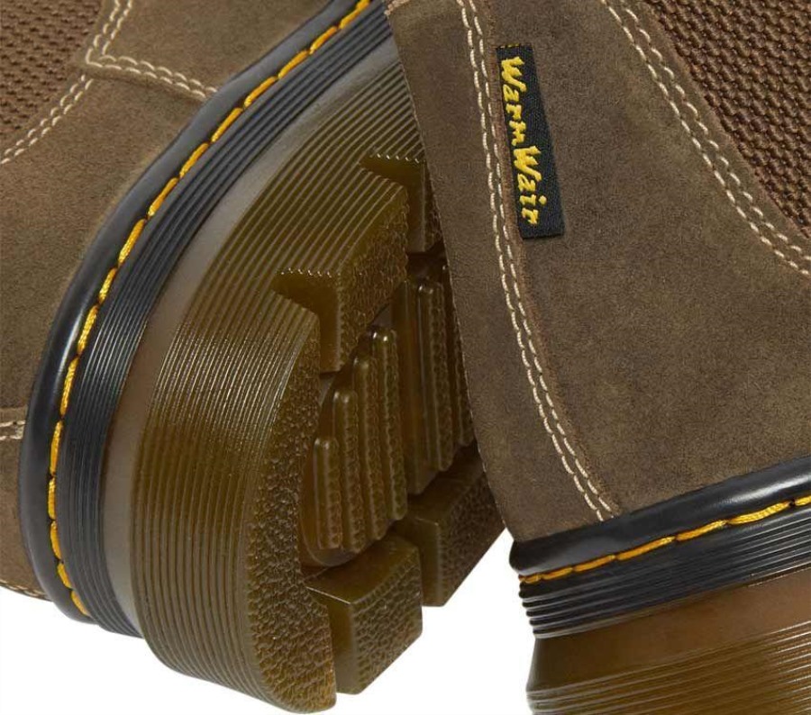 Mørk Brun Voksaktig Semsket Skinn Wp Dr.martens Norge Hardie Ii Chelsea Boot