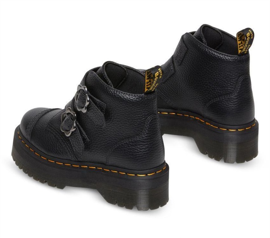 Devon Flower 2 Stropp Dr.martens Norge Svart Frest Nappa