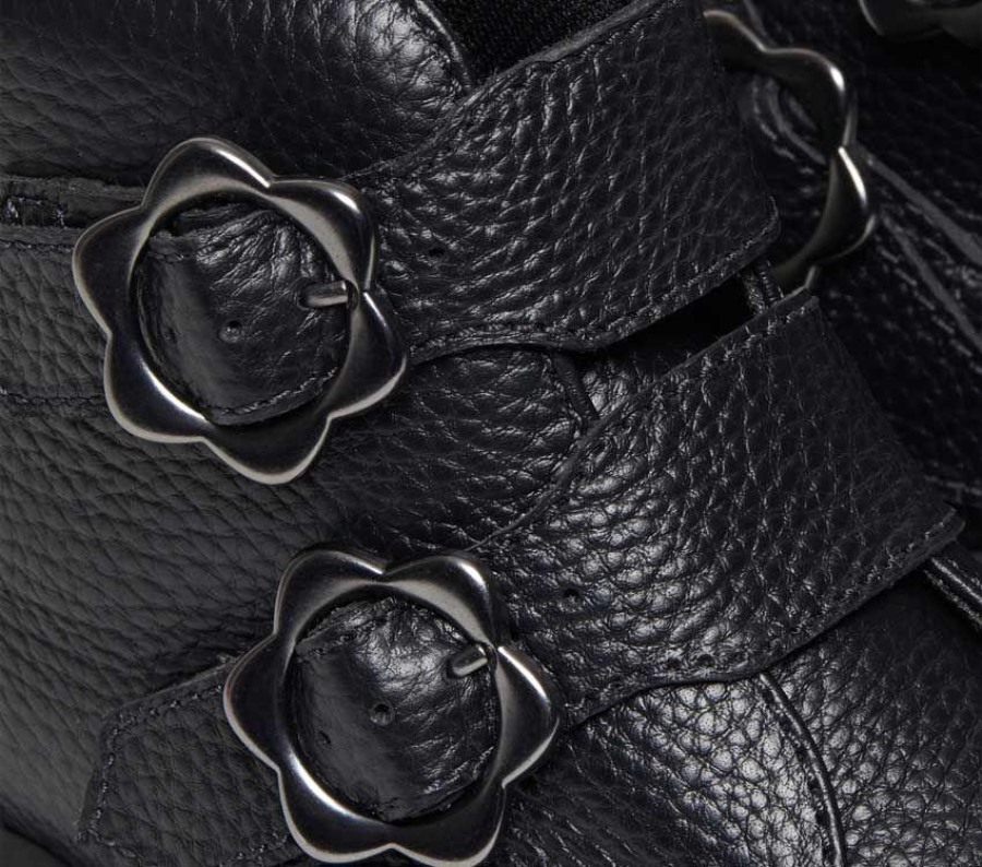 Devon Flower 2 Stropp Dr.martens Norge Svart Frest Nappa