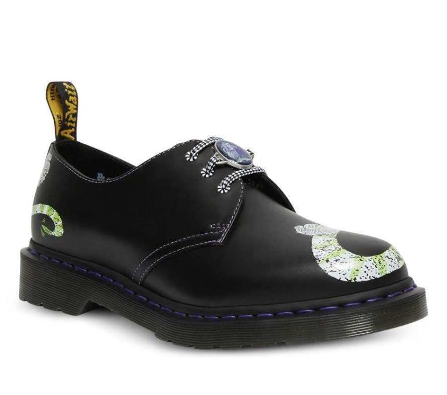 Dr.martens Norge 1461 Beetlejuice Sort Glatt Backhand