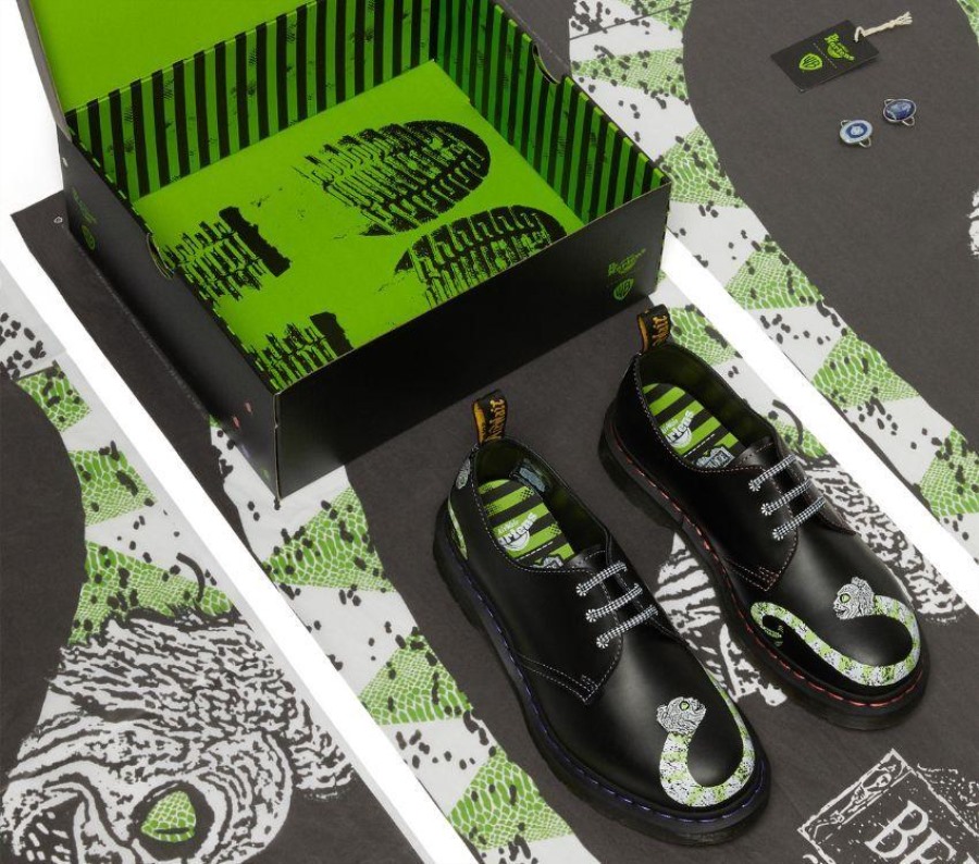 Dr.martens Norge 1461 Beetlejuice Sort Glatt Backhand