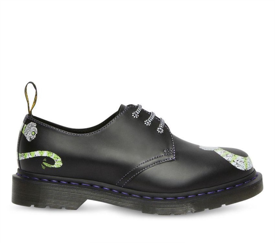 Dr.martens Norge 1461 Beetlejuice Sort Glatt Backhand