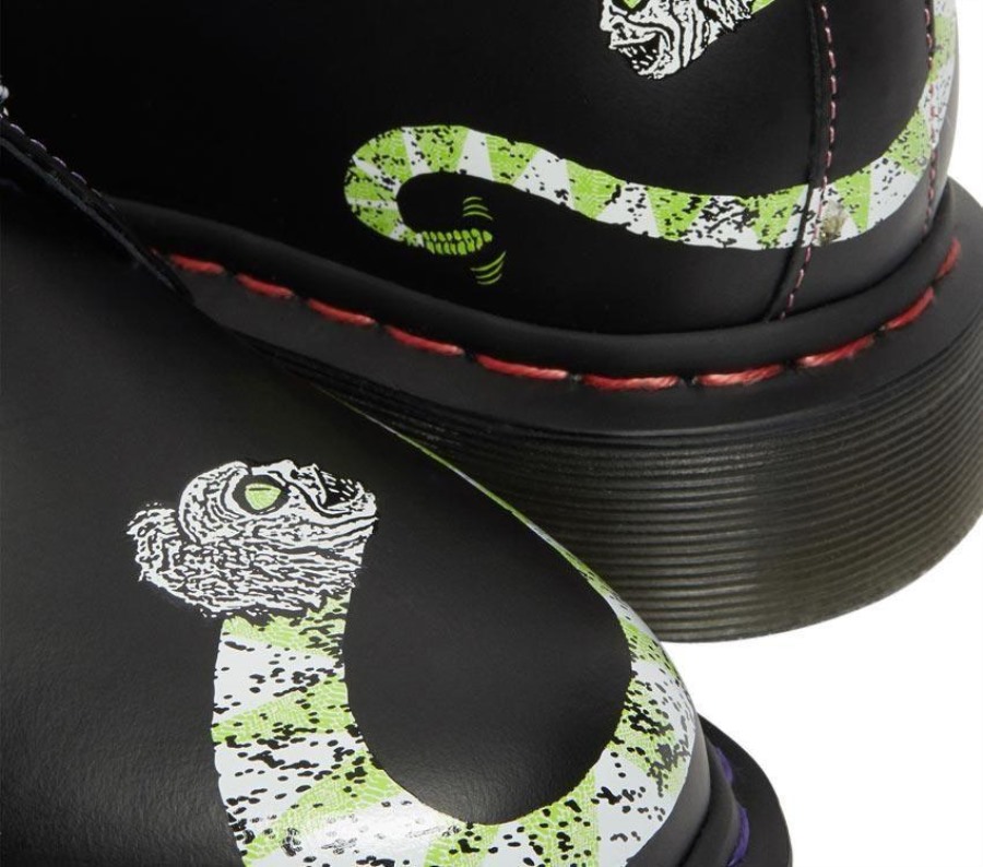 Dr.martens Norge 1461 Beetlejuice Sort Glatt Backhand
