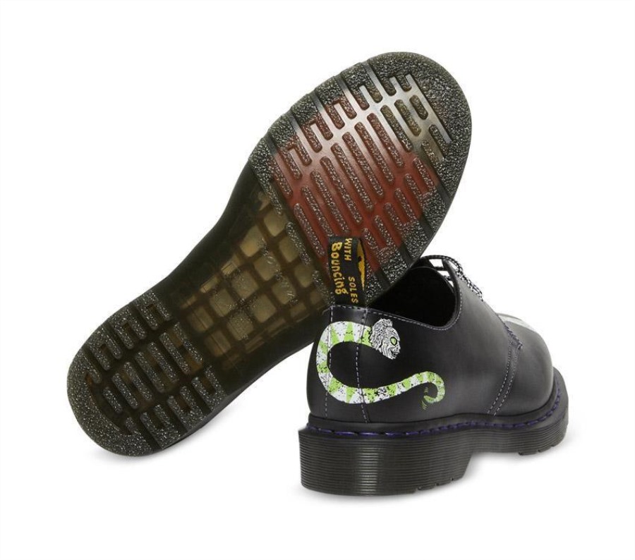 Dr.martens Norge 1461 Beetlejuice Sort Glatt Backhand