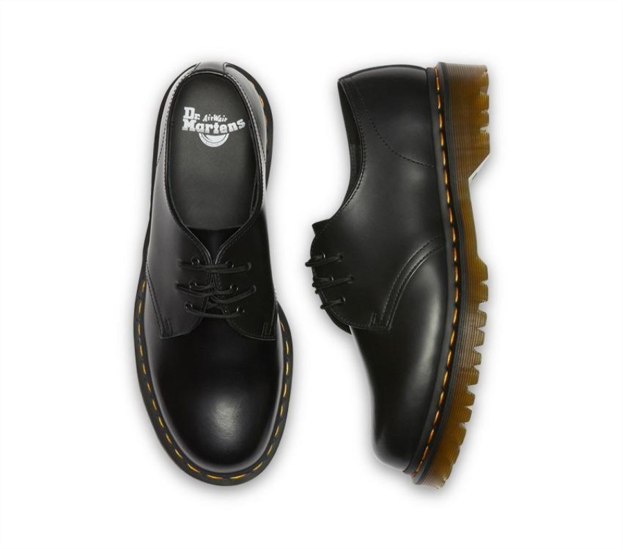Dr.martens Norge 1461 Extreme Blonder Polert Glatt Svart Polert Glatt