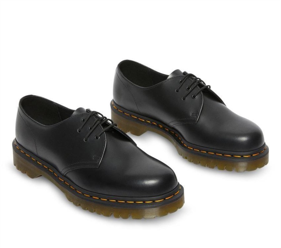 Dr.martens Norge 1461 Extreme Blonder Polert Glatt Svart Polert Glatt