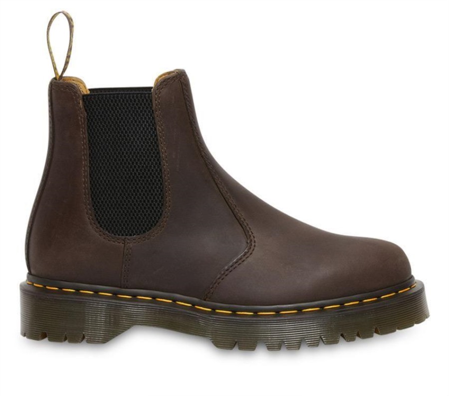 Dr.martens Norge 2976 Bex Crazy Horse Chelsea Boot Mørk Brun Crazy Horse