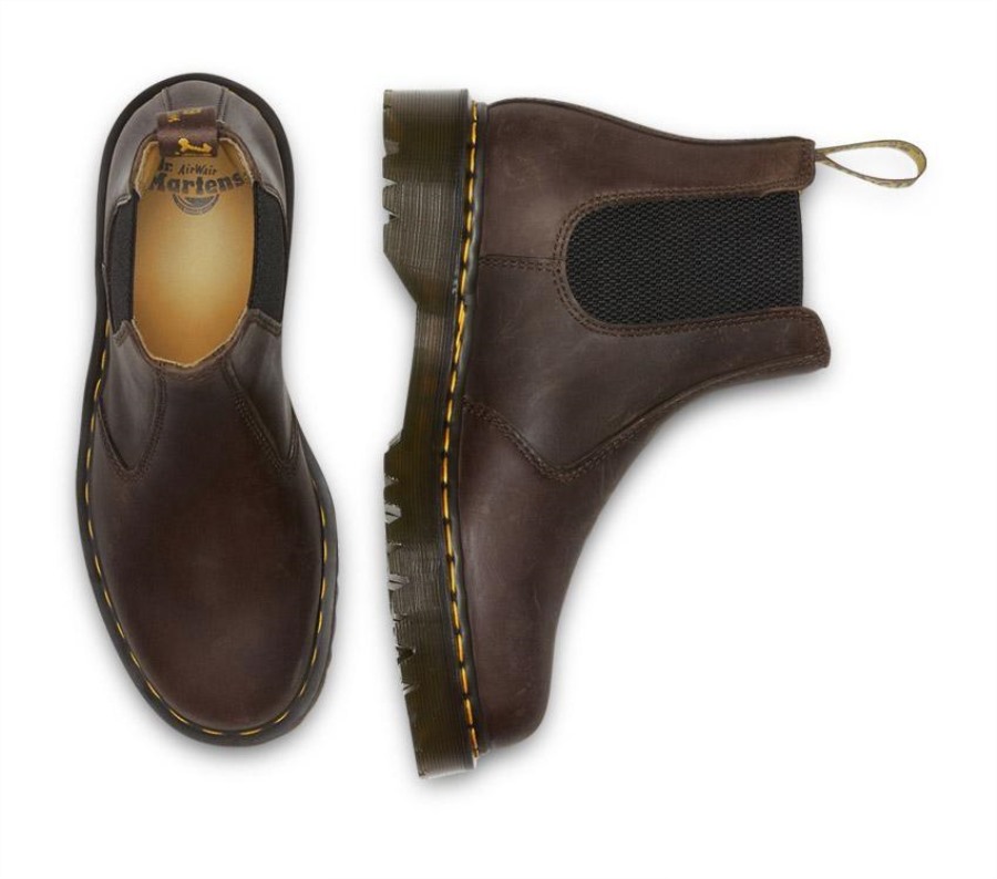 Dr.martens Norge 2976 Bex Crazy Horse Chelsea Boot Mørk Brun Crazy Horse