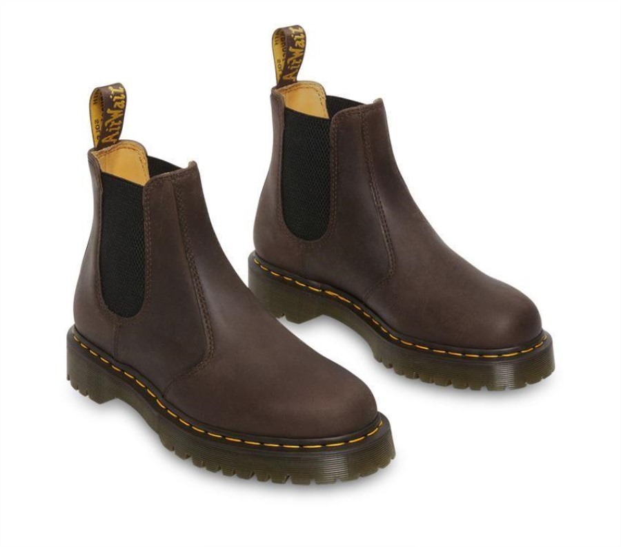 Dr.martens Norge 2976 Bex Crazy Horse Chelsea Boot Mørk Brun Crazy Horse