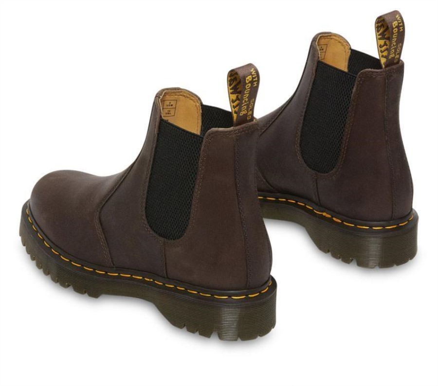 Dr.martens Norge 2976 Bex Crazy Horse Chelsea Boot Mørk Brun Crazy Horse
