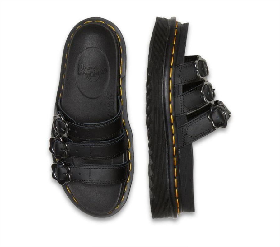 Dr.martens Norge Blaire Floral Slide Black Hydro