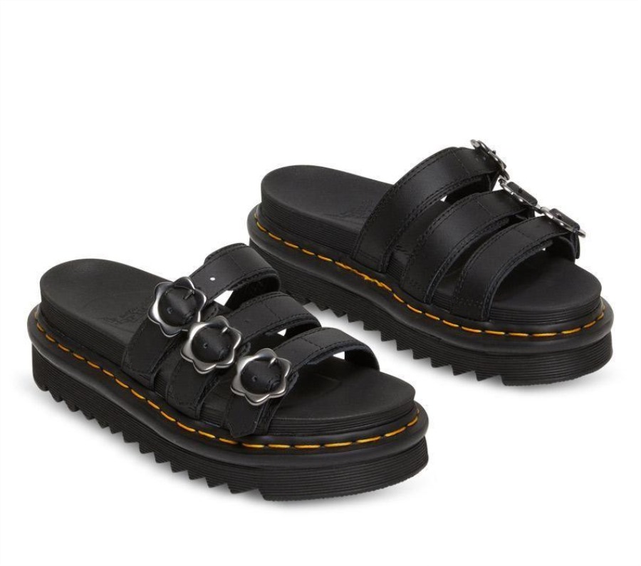 Dr.martens Norge Blaire Floral Slide Black Hydro