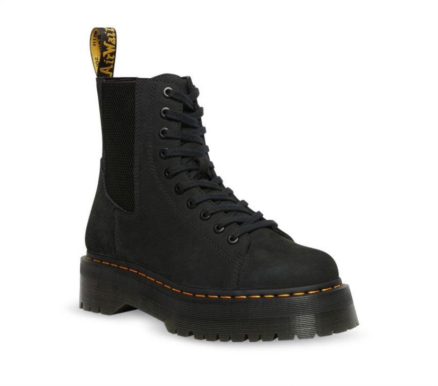 Dr.martens Norge Jadon Nubuck Plattformstøvler I Skinn Svart