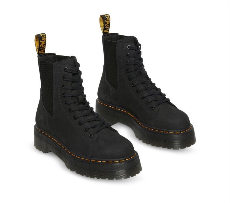 Dr.martens Norge Jadon Nubuck Plattformstøvler I Skinn Svart