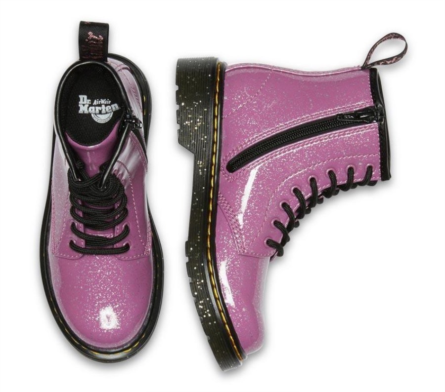 Dr. Martens Norge Junior 1460 Glitter Mørk Rosa