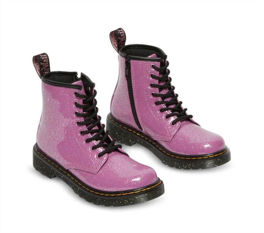 Dr. Martens Norge Junior 1460 Glitter Mørk Rosa