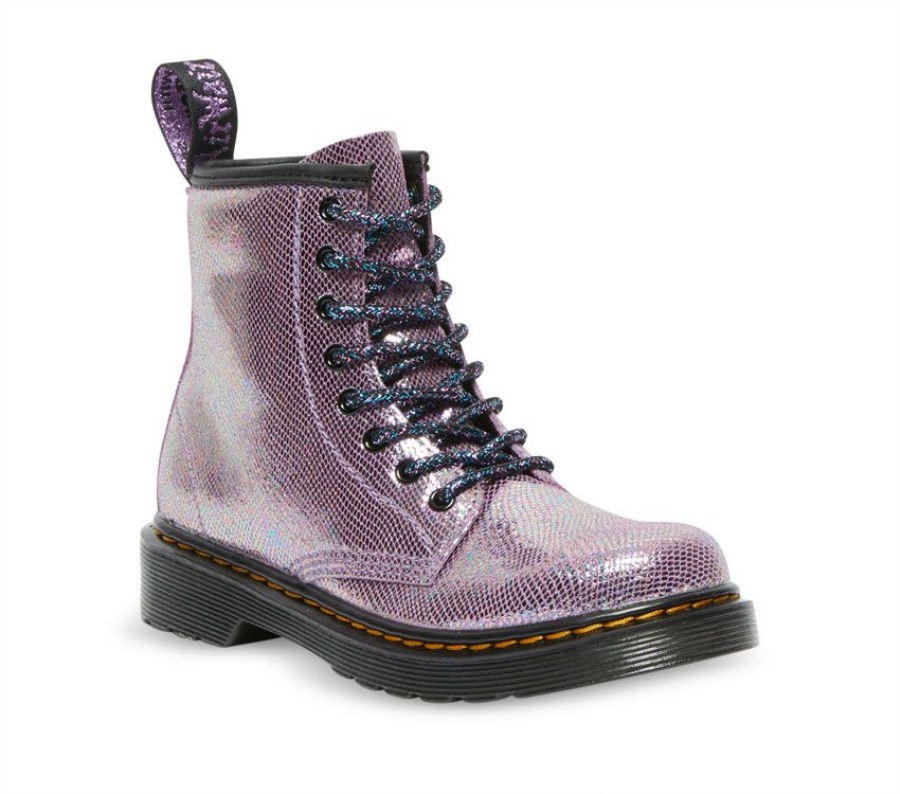Dr.martens Norge Junior 1460 Iriserende Reptil Lilla