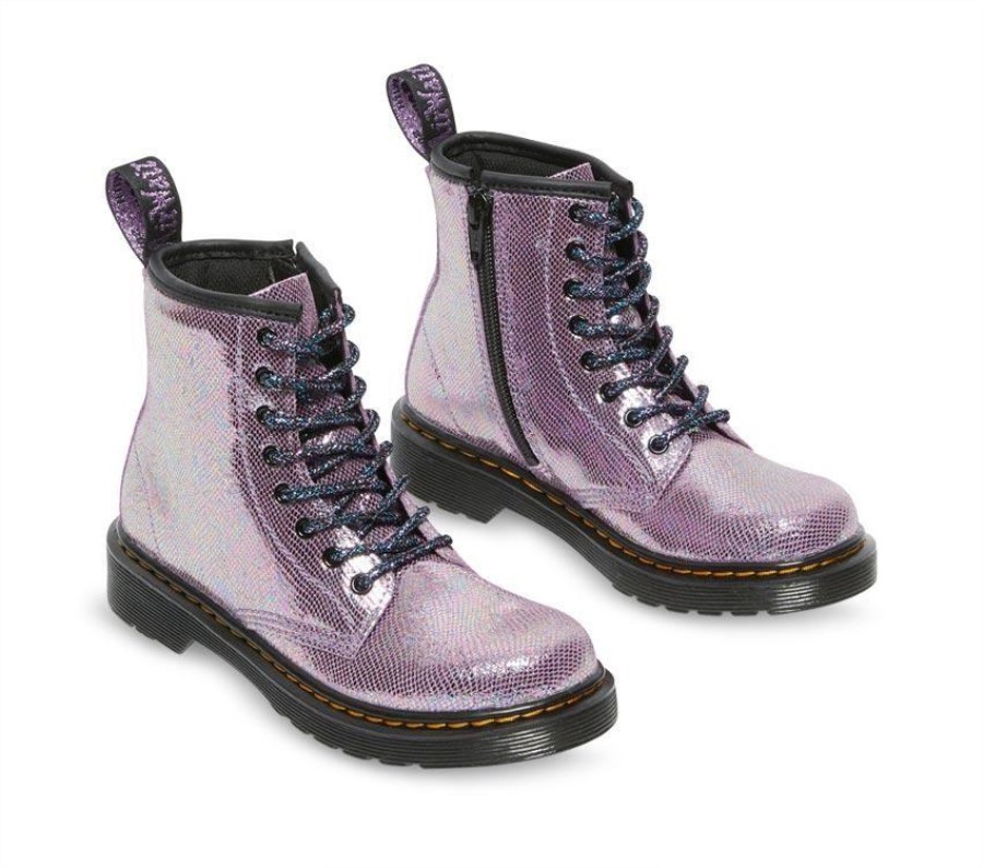 Dr.martens Norge Junior 1460 Iriserende Reptil Lilla