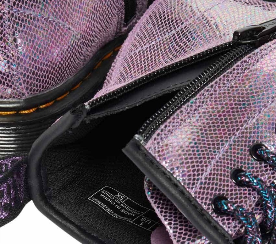 Dr.martens Norge Junior 1460 Iriserende Reptil Lilla