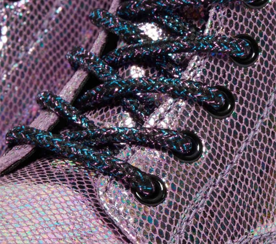 Dr.martens Norge Junior 1460 Iriserende Reptil Lilla