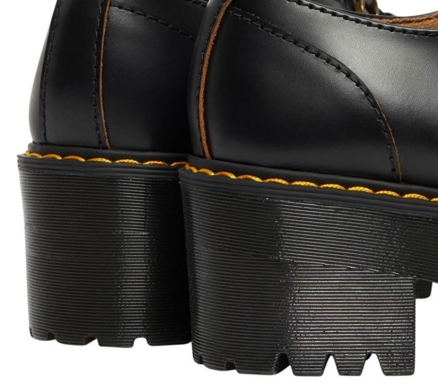 Dr.martens Norge Leona Lo Vintage Glatt Sort Vintage Glatt