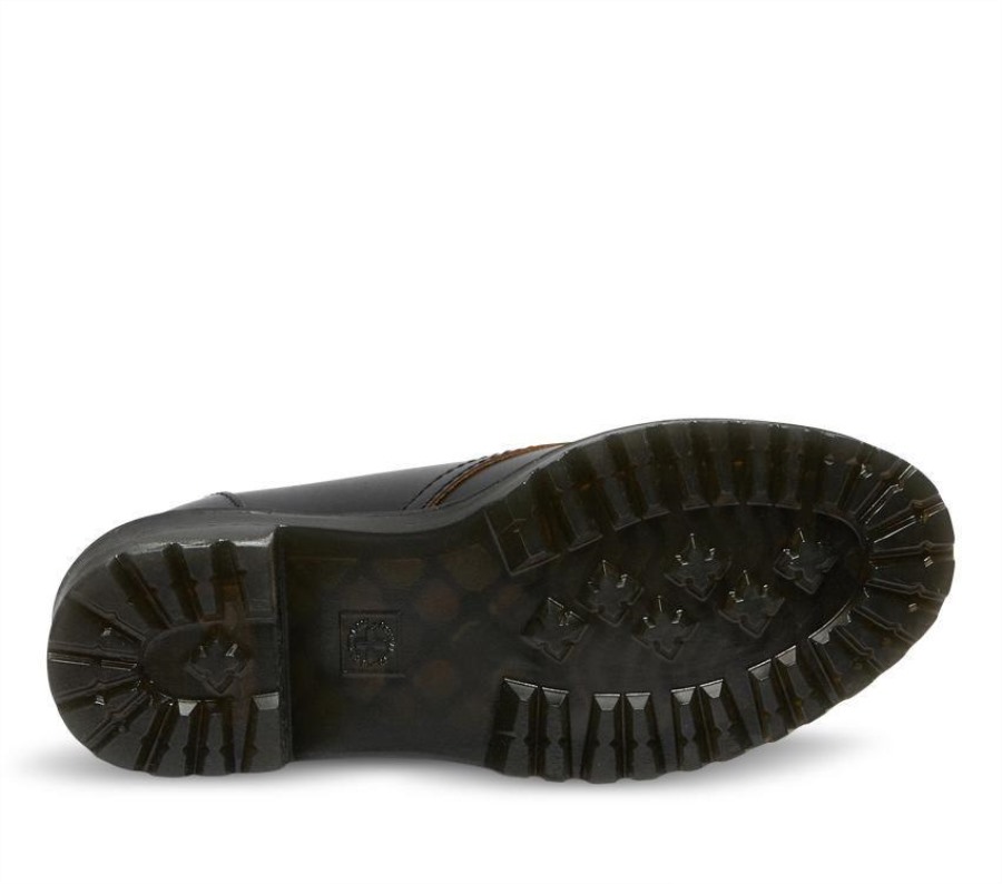 Dr.martens Norge Leona Lo Vintage Glatt Sort Vintage Glatt