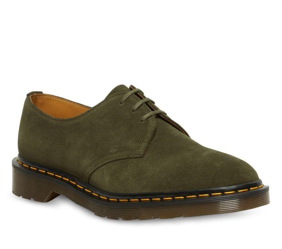Skoggrønn Bukk Semsket Skinn Dr.martens Norge Laget I England 1461 Nubuck